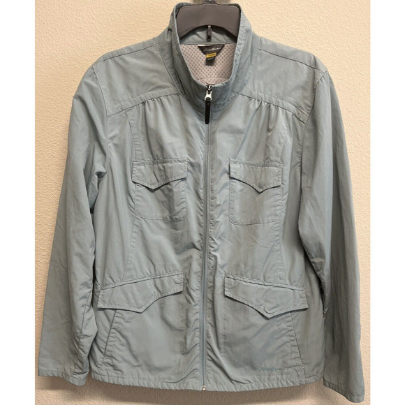 Eddie Bauer Travex Jacket Coat Sz XL Full Zip Pockets Light Blue - Picture 7 of 11